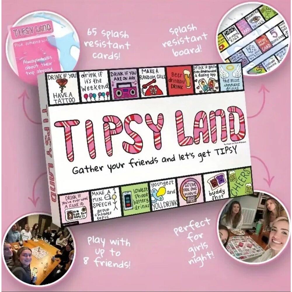 Tipsy Land Drinking Game For Friends In Party Board Games Tasks And Challenges